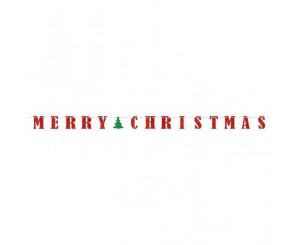 Merry Christmas glitter γιρλάντα γράμματα