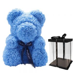 Rose teddy bear γαλάζιο
