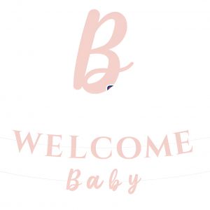 Γιρλάντα γράμματα welcome baby ροζ