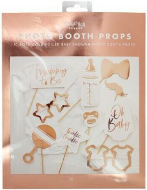 Σετ φωτογραφικού θαλάμου baby shower ροζ χρυσό