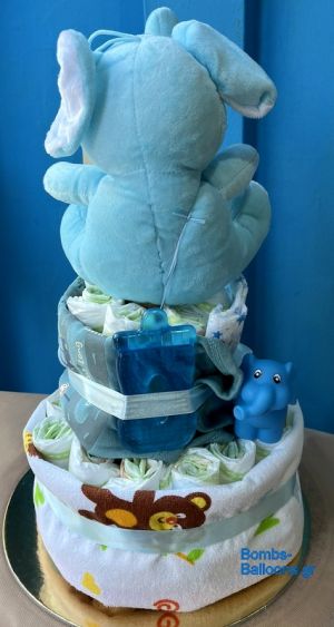 Τούρτα με πάνες διώροφη αγόρι