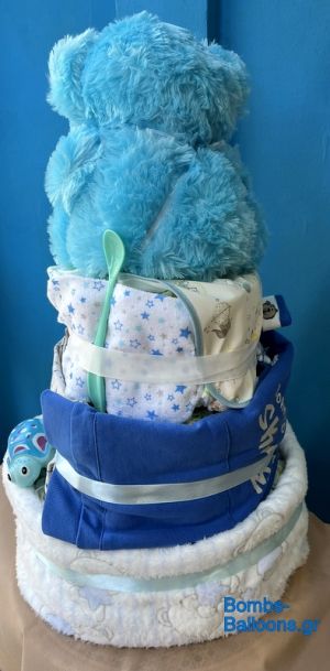 Τούρτα με πάνες τριώροφη μεγάλη