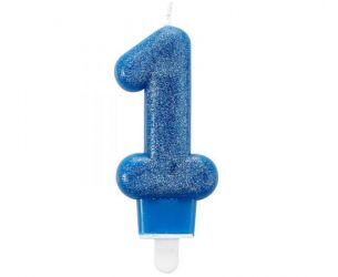 Κεράκι μπλε γκλίτερ