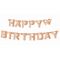 Ροζ χρυσό Banner Hαppy Birthday Γράμματα
